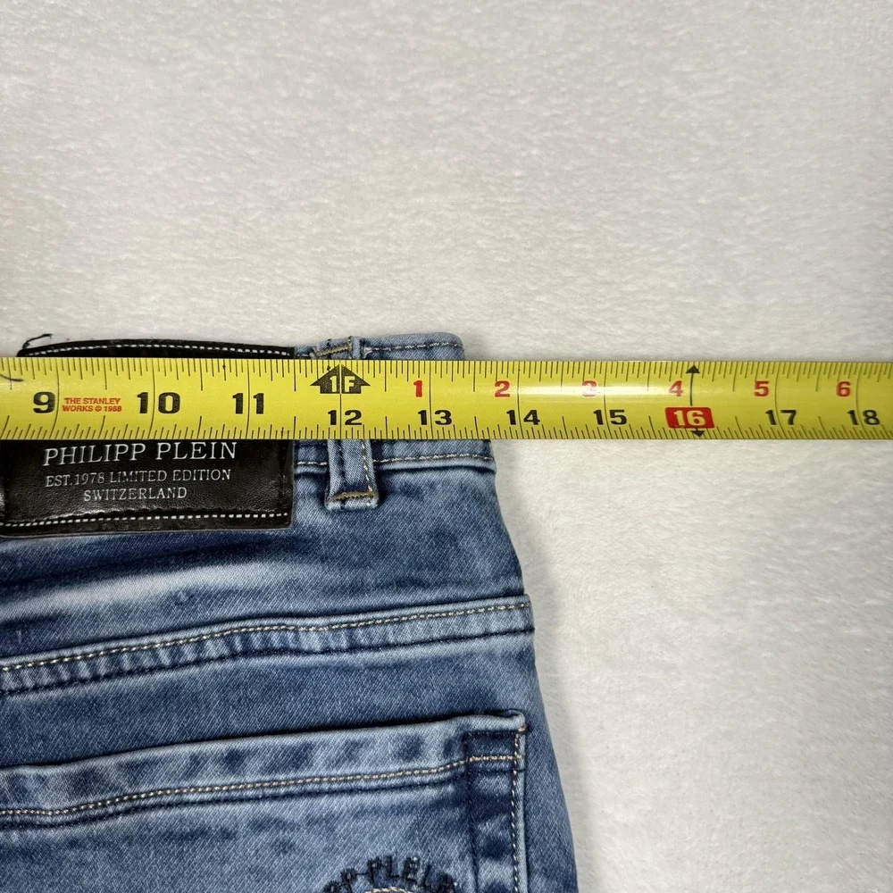 Philipp Plein Jeans Girls 10 Blue Slim Straight‎ Denim Limited Edition Jeans